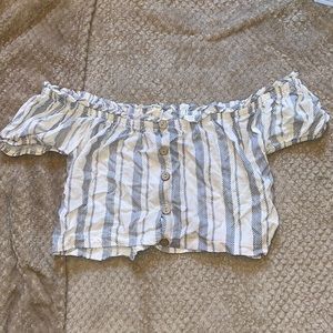 🆕 Ocean Drive off the shoulder striped blouse